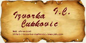 Izvorka Čupković vizit kartica